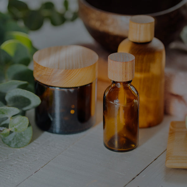 Amber glass bottles