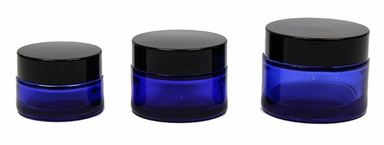 Jars, Deep Blue Cobalt glass serum Jars Blue Cobalt glass serum Jars, perfect containment for night creams, cool camphor masks, Blue cobalt jars are delightfully attractive and provides potency protection.