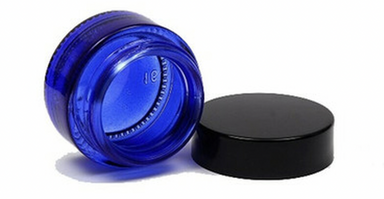 Jars, Deep Blue Cobalt glass serum Jars.  Blue Cobalt glass serum Jars, perfect containment for night creams, cool camphor masks, Blue cobalt jars are delightfully attractive and provides potency protection. 