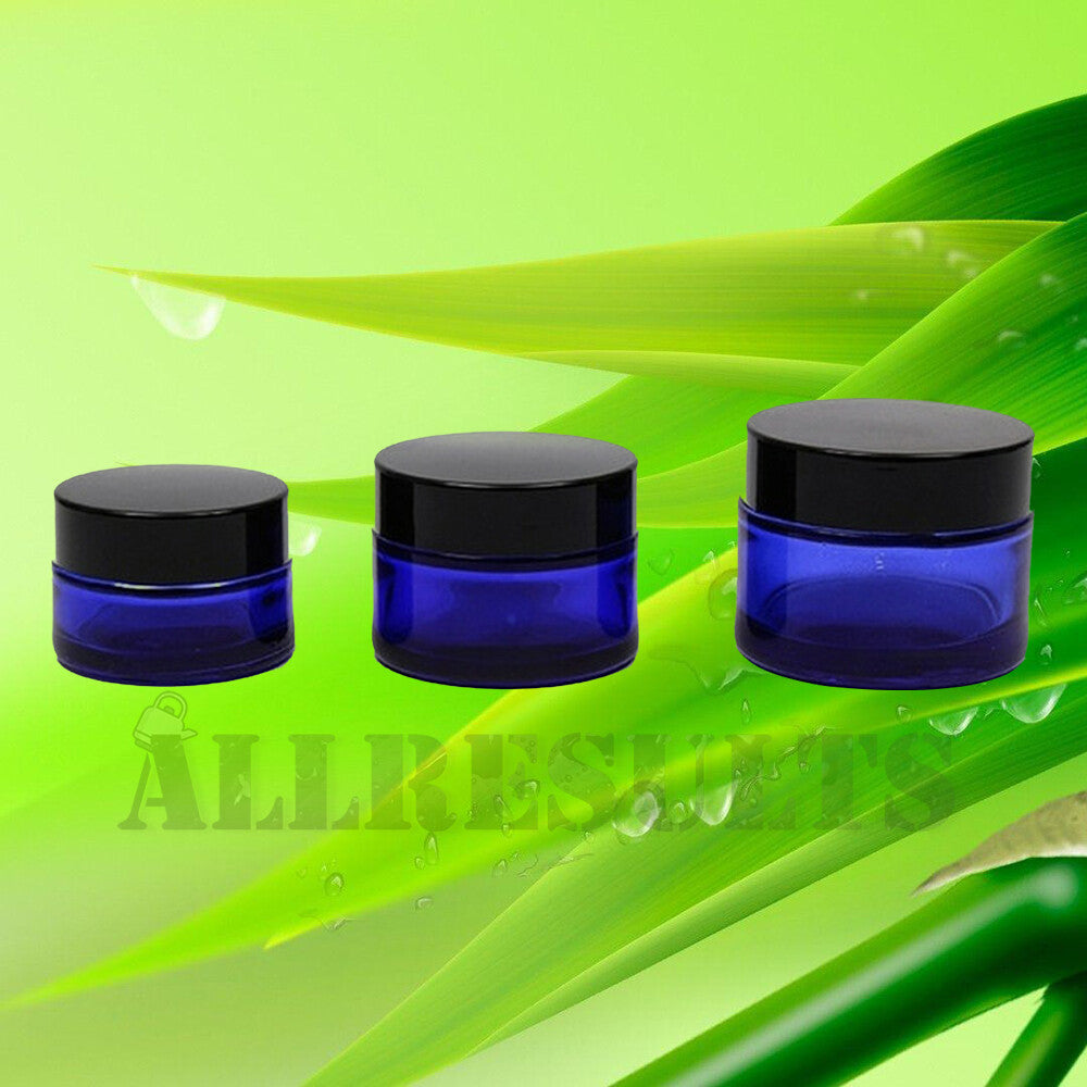 Jars, Deep Blue Cobalt glass serum Jars