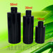 Black Bottles UV sharp, flat neck surface style. High quality manufactured 100% U.V. Black Glass for less. Easy to preserve clean organic cosmetic face serum ingredients for fresher potency, longer shelf life. Data researched suggest using U.V Black Glass as an effective pathway to consistent product potency.