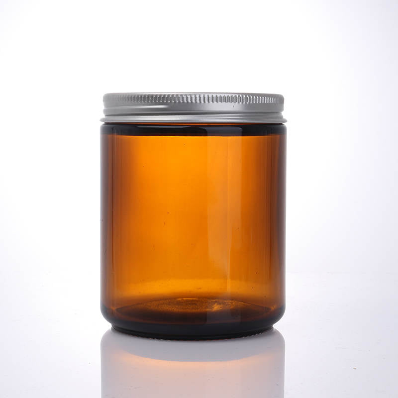 Amber amber amber candle glass jars 8oz. and 9oz,  Bulk Amber glass candle jars. Includes lid's, door to door shipping