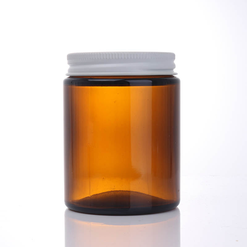 Amber amber amber candle glass jars 8oz. and 9oz,  Bulk Amber glass candle jars. Includes lid's, door to door shipping