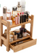 Bamboo Cosmetic mini makeup desk & more. The Sustainable You Bamboo Organizer,  Gather your Skin Care supplies with this quaint cosmetic display for all your special products. Our unique designed cosmetic display fits just about anywhere.
