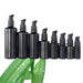 Bottles Black Glass bottles only 100% UV Protection MOQ 3000, Black Glass bottles 100% UV Protection MOQ 3000 High quality manufactured U.V. solid black glass for less. Perfect for preserving cosmetic face serums and other skincare ingredients for longer shelf life.  Researched on UV glass containers suggest a clear benefit using U.V Black Glass for consistent ingredient/formula potency