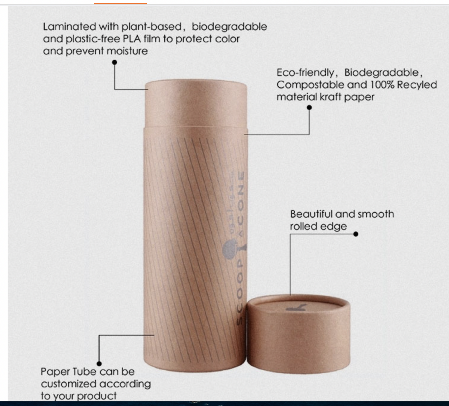 Kraft, Body Balm Skincare Cylinder-Recycled Kraft Paper 100% Sustainable Cardboard & Soybean Ink for printing. Push-up or-Twist-up tubes