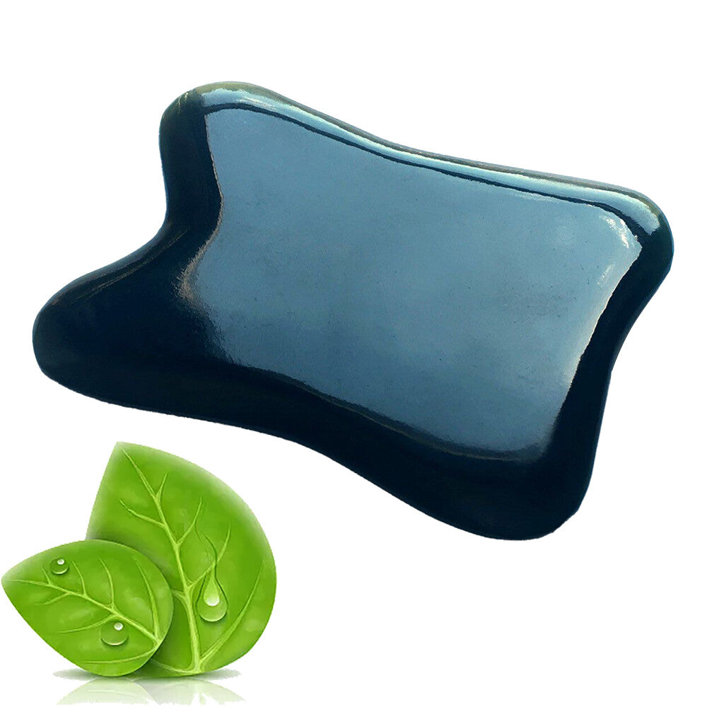 Nephrite Jade Guasha stone at Raw Nephrite stone at AllResults skincare beauty and cosmetic  sustainable containers.
