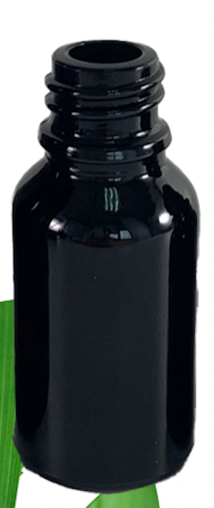 Black Glass bottles 100% UV Protection MOQ 3000 High quality manufactured U.V. solid black glass for less. Perfect for preserving cosmetic face serums and other skincare ingredients for longer shelf life.  Researched on UV glass containers suggest a clear benefit using U.V Black Glass for consistent ingredient/formula potency