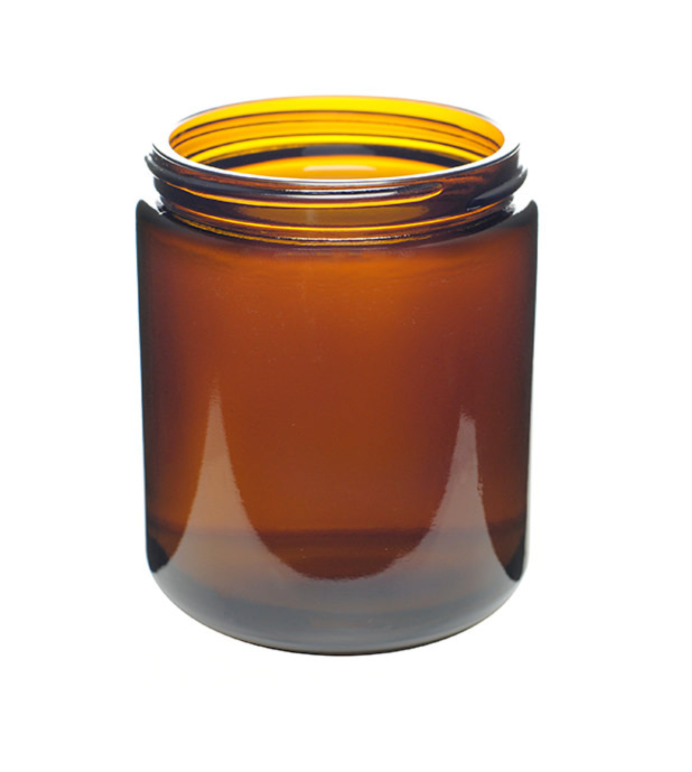 Candle glass jars, Amber glass candle jars, lids included — All